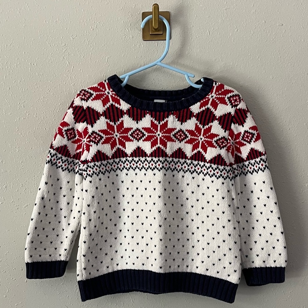 Janie & Jack Fair Isle Knit Winter Holiday Christmas Sweater Size 2T - Picture 3 of 8